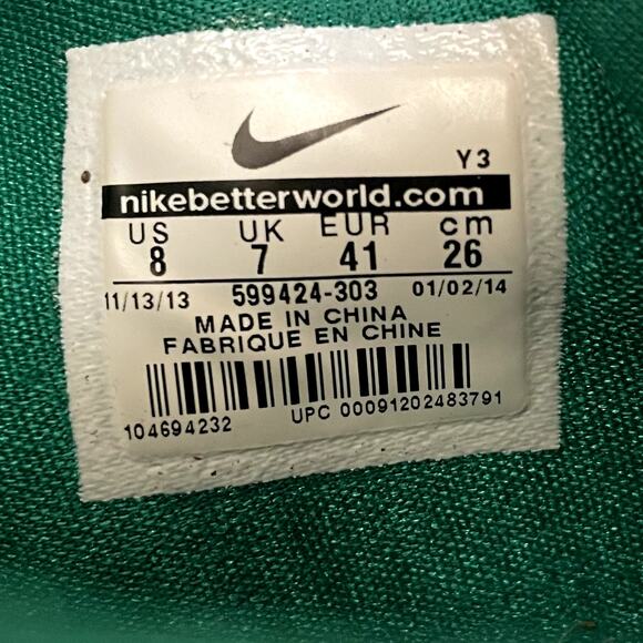 Nike Zoom 6 Sneakers, Kevin Durant, Easter Green Camo, 2014, 599424-303, Men's 8 - Picture 4 of 8